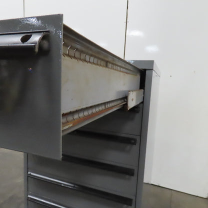 Lista 9 Drawer Industrial Small Parts Tool Storage Cabinet 28 x 28 x 60" Painted