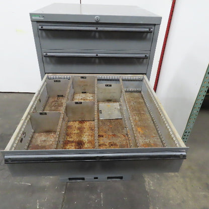 Lista 9 Drawer Industrial Small Parts Tool Storage Cabinet 28 x 28 x 60" Painted