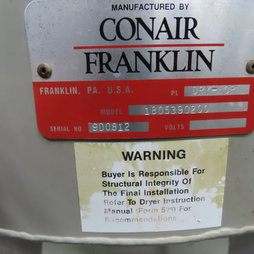 Conair Franklin 1805390200 Drying Hopper W/DB12 Contained Vacuum Loader 110V 1PH