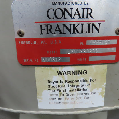 Conair Franklin 1805390200 Drying Hopper W/DB12 Contained Vacuum Loader 110V 1PH