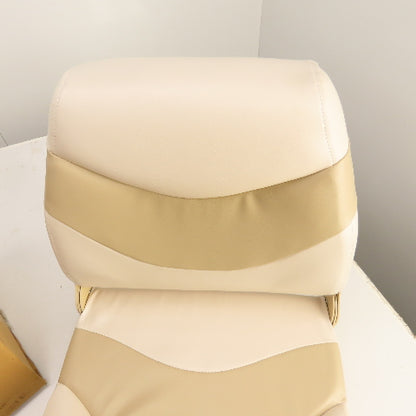 Deck Mate PFS-304 Ivory/Tan Folding Pontoon Boat Seat