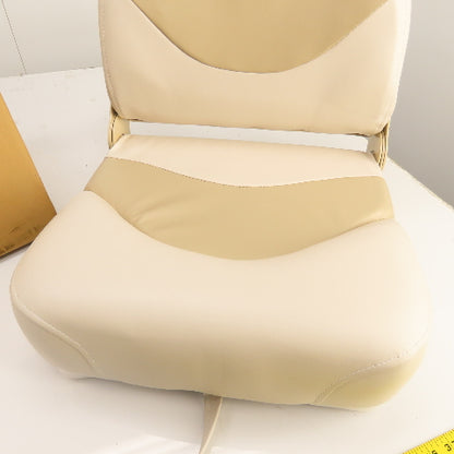 Deck Mate PFS-304 Ivory/Tan Folding Pontoon Boat Seat