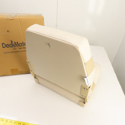 Deck Mate PFS-304 Ivory/Tan Folding Pontoon Boat Seat