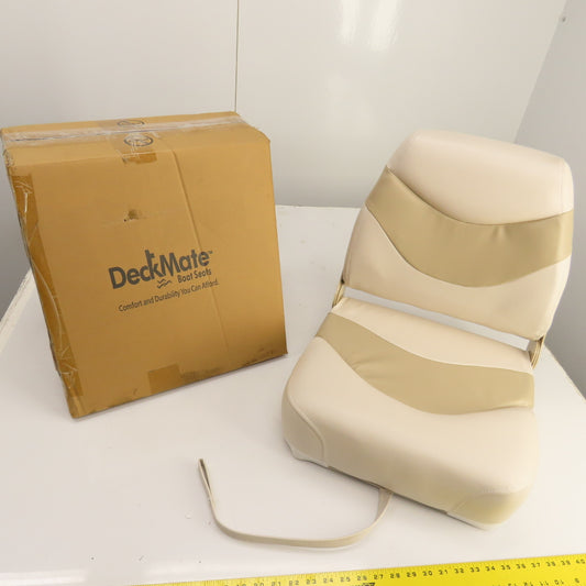 Deck Mate PFS-304 Ivory/Tan Folding Pontoon Boat Seat