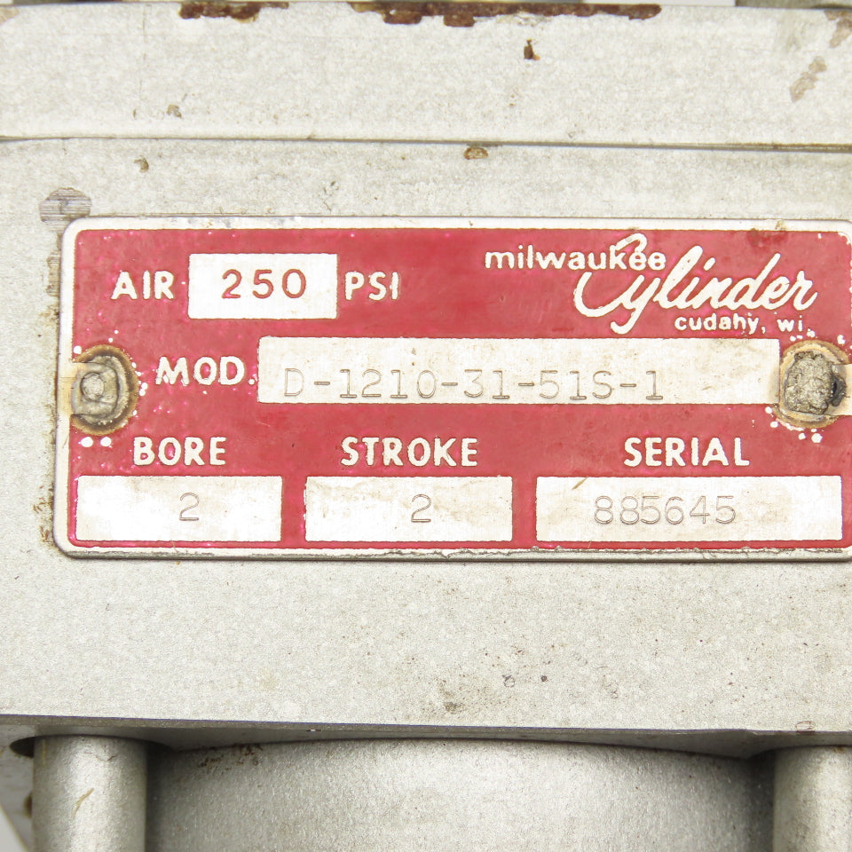 Milwaukee 2" Bore 2" Double Acting Double Rod Air Cylinder