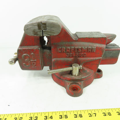 Craftsman 391.5180 4" Open Swivel Base Bench Mount Bullet Vise 3-1/2" Jaws