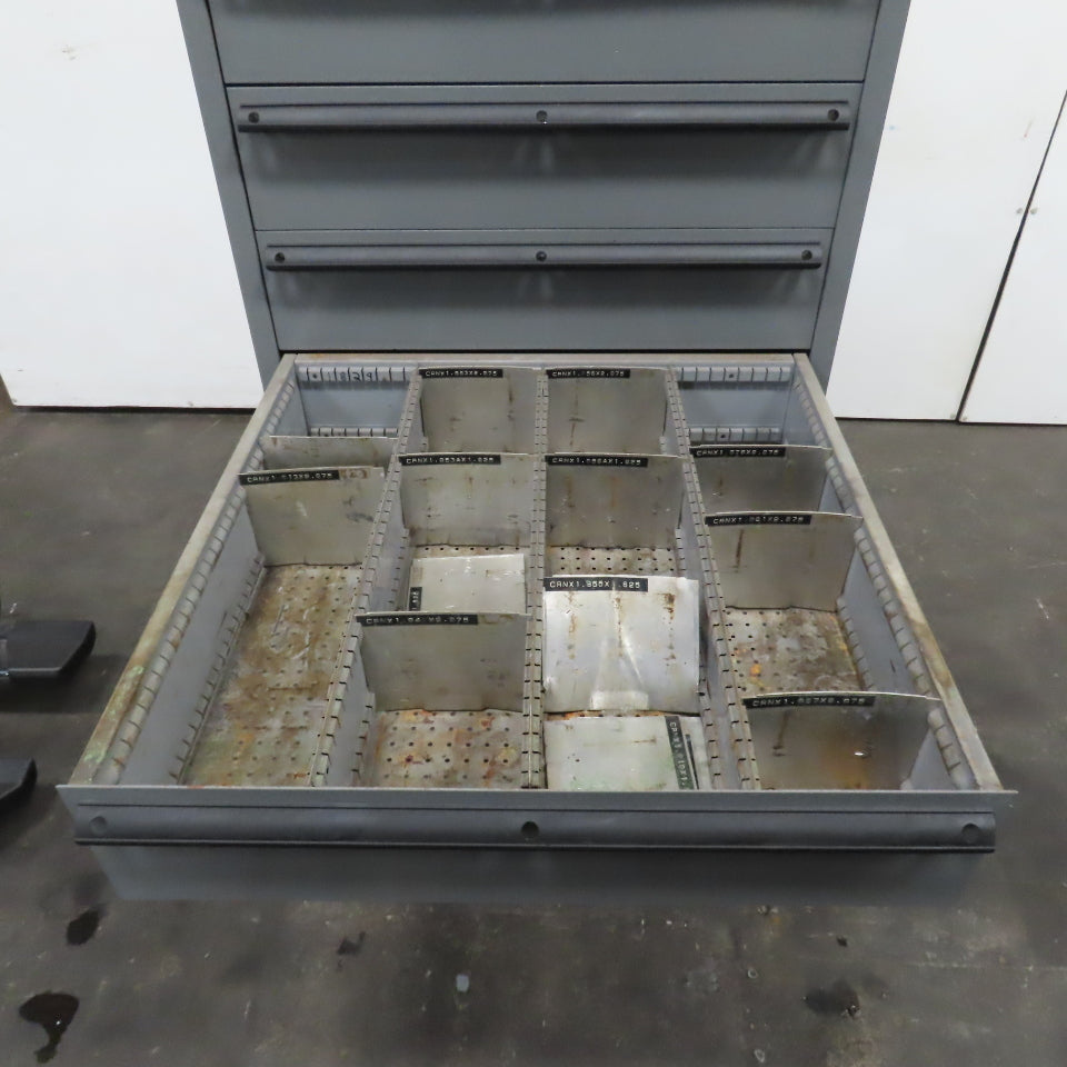 Lista 9 Drawer Industrial Small Parts Tool Storage Cabinet 28 x 28 x 60" Painted