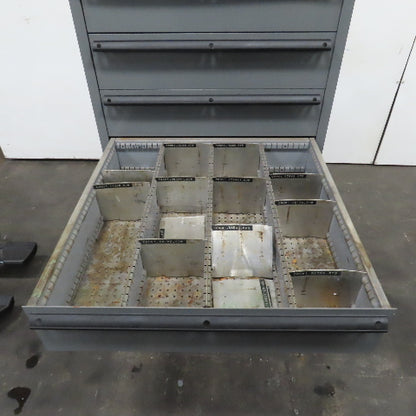 Lista 9 Drawer Industrial Small Parts Tool Storage Cabinet 28 x 28 x 60" Painted