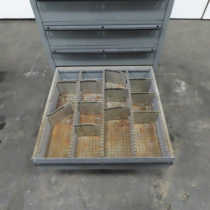 Lista 9 Drawer Industrial Small Parts Tool Storage Cabinet 28 x 28 x 60" Painted