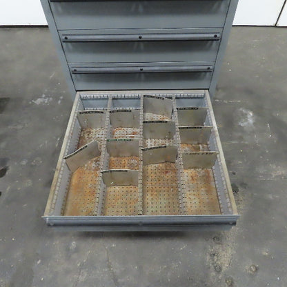 Lista 9 Drawer Industrial Small Parts Tool Storage Cabinet 28 x 28 x 60" Painted