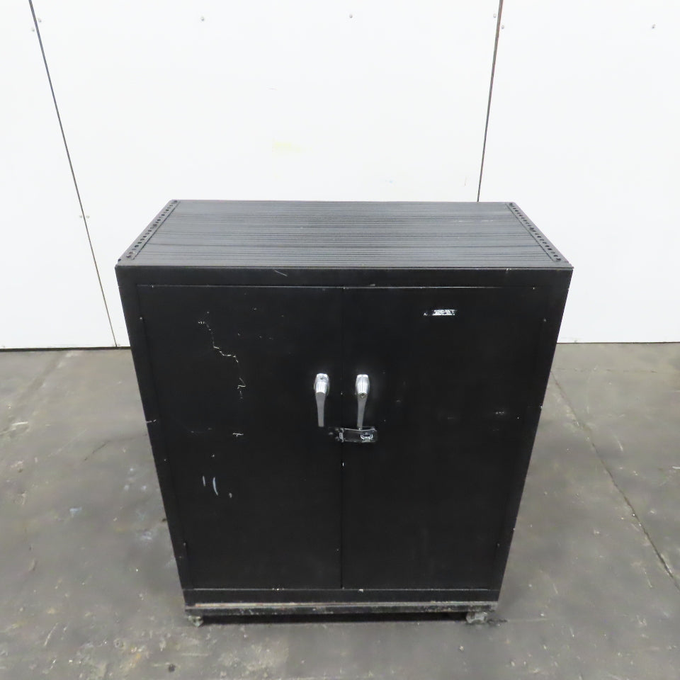 42x36x 18" Portable Lockable Enclosed Cabinet Tool Storage Rack Cart W/2 Shelves
