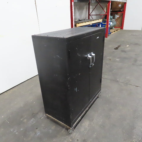 42x36x 18" Portable Lockable Enclosed Cabinet Tool Storage Rack Cart W/2 Shelves