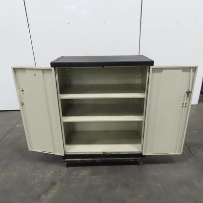 42x36x 18" Portable Lockable Enclosed Cabinet Tool Storage Rack Cart W/2 Shelves