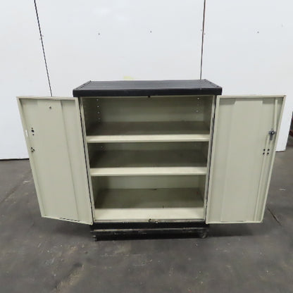 42x36x 18" Portable Lockable Enclosed Cabinet Tool Storage Rack Cart W/2 Shelves