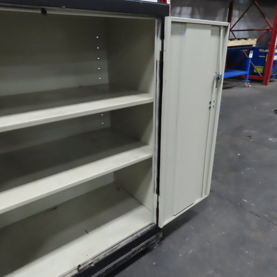 42x36x 18" Portable Lockable Enclosed Cabinet Tool Storage Rack Cart W/2 Shelves
