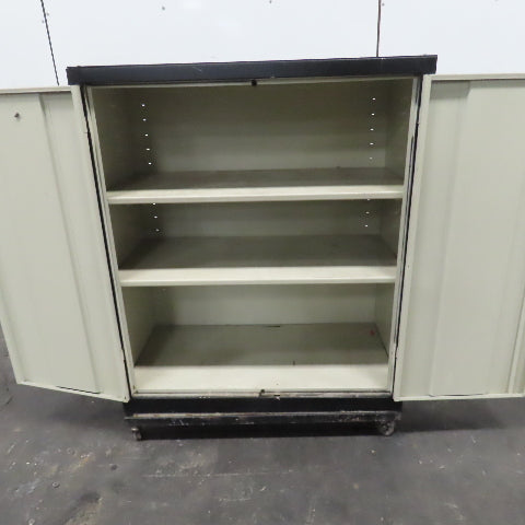 42x36x 18" Portable Lockable Enclosed Cabinet Tool Storage Rack Cart W/2 Shelves