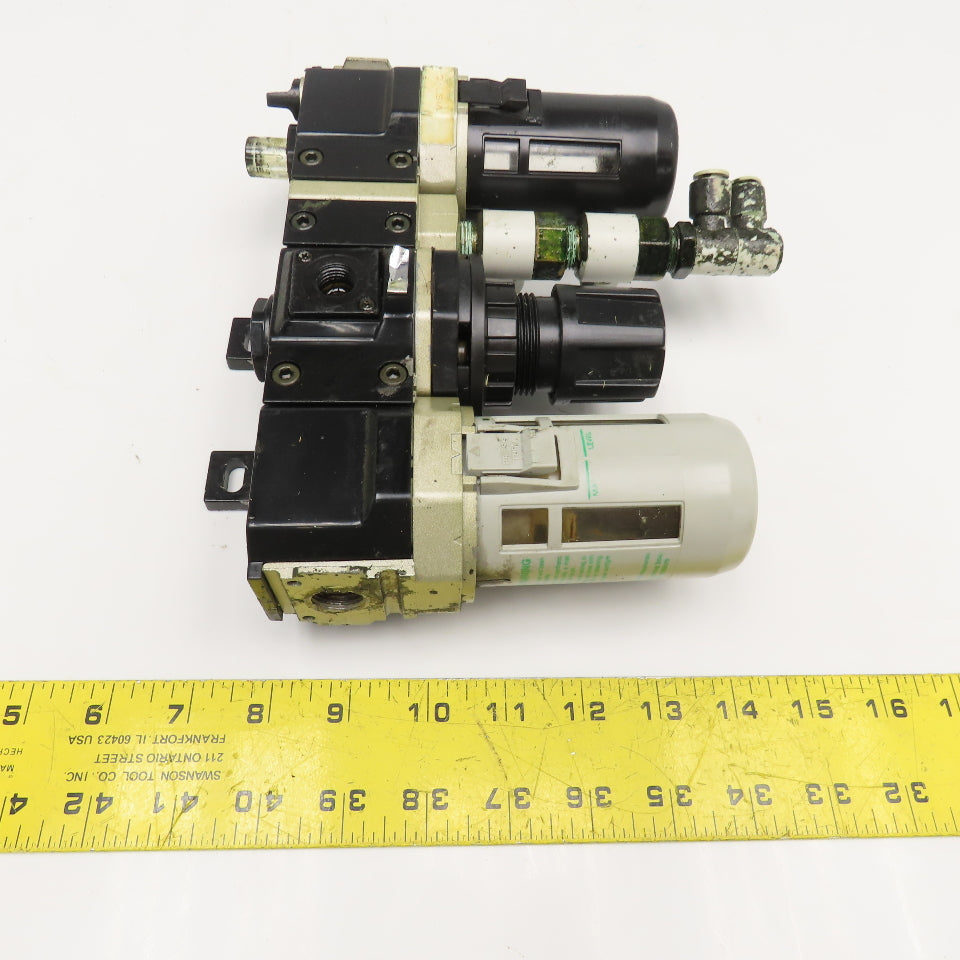 Numatics Flexiblock 3/8" NPT Compressed Air Filter Regulator Lubricator