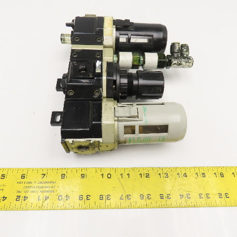Numatics Flexiblock 3/8" NPT Compressed Air Filter Regulator Lubricator