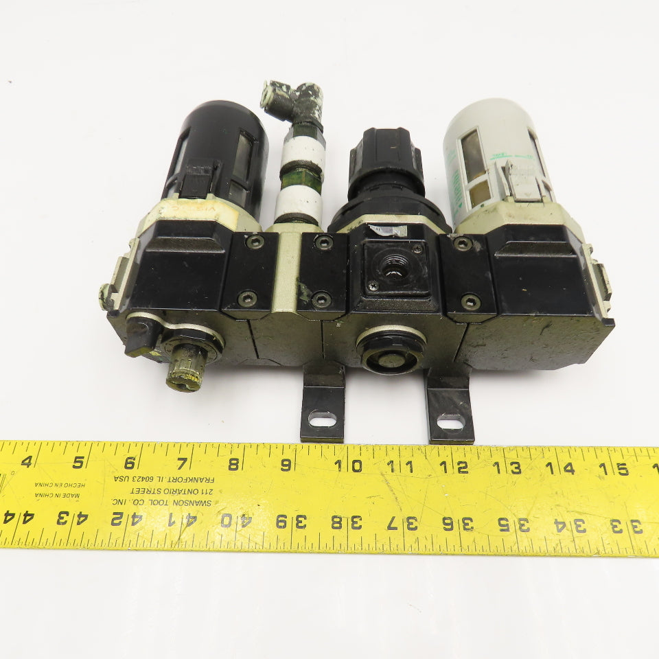 Numatics Flexiblock 3/8" NPT Compressed Air Filter Regulator Lubricator