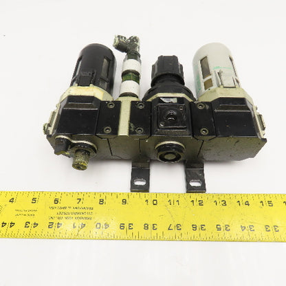 Numatics Flexiblock 3/8" NPT Compressed Air Filter Regulator Lubricator