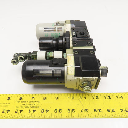 Numatics Flexiblock 3/8" NPT Compressed Air Filter Regulator Lubricator