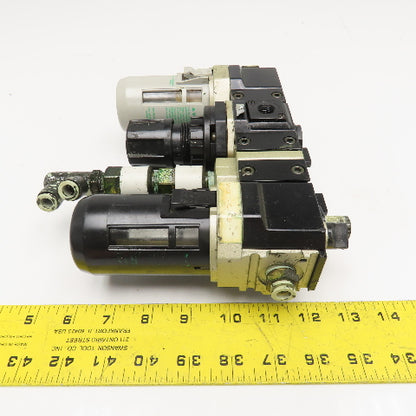 Numatics Flexiblock 3/8" NPT Compressed Air Filter Regulator Lubricator