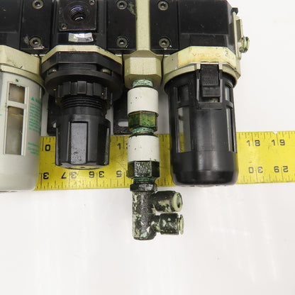 Numatics Flexiblock 3/8" NPT Compressed Air Filter Regulator Lubricator
