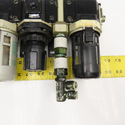 Numatics Flexiblock 3/8" NPT Compressed Air Filter Regulator Lubricator