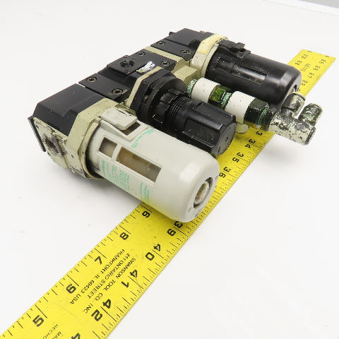 Numatics Flexiblock 3/8" NPT Compressed Air Filter Regulator Lubricator
