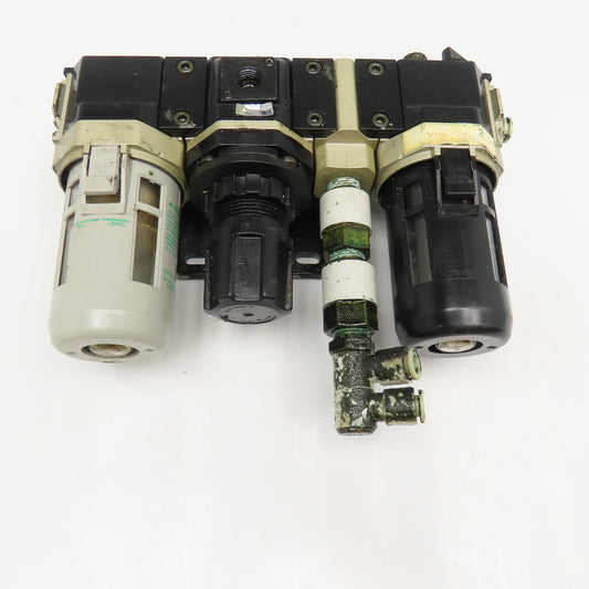 Numatics Flexiblock 3/8" NPT Compressed Air Filter Regulator Lubricator