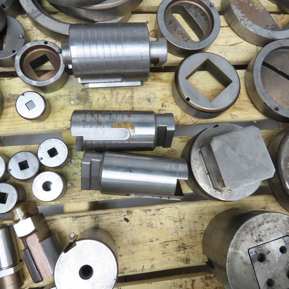 Huge Lot Misc. Shape CNC Turret Dies Punches Square Circles Etc. 670Lbs