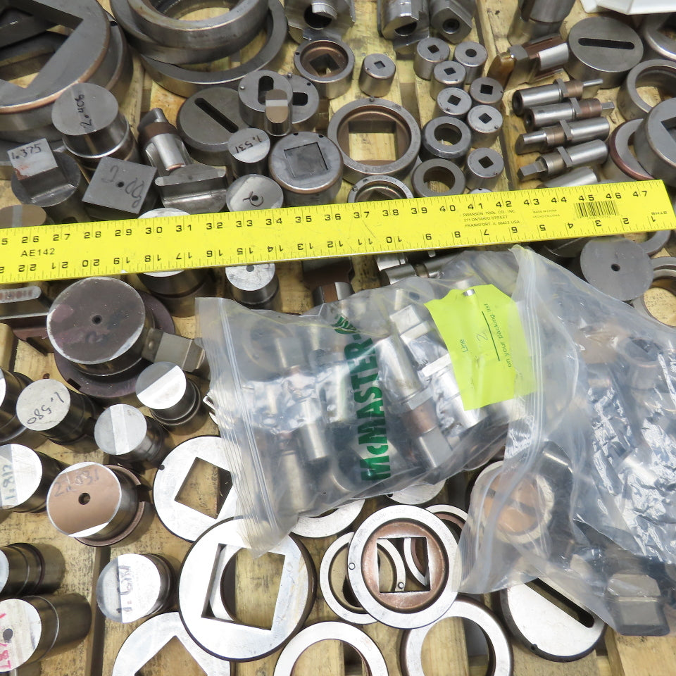 Huge Lot Misc. Shape CNC Turret Dies Punches Square Circles Etc. 670Lbs