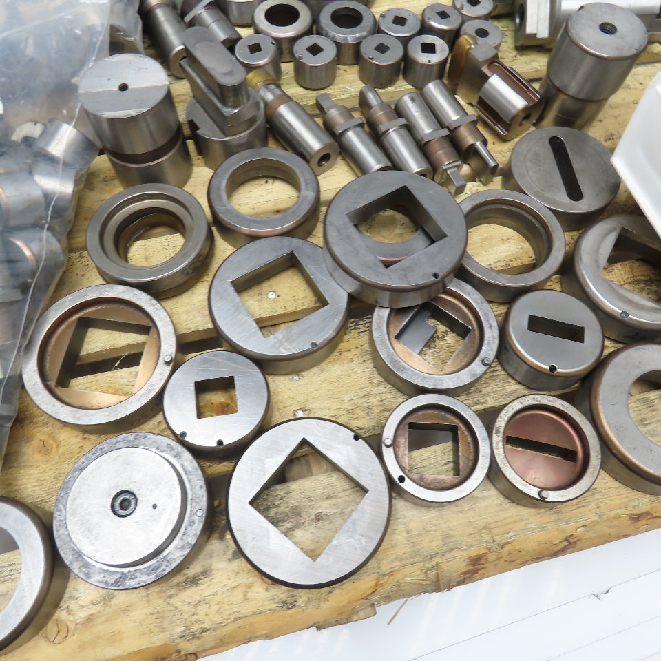 Huge Lot Misc. Shape CNC Turret Dies Punches Square Circles Etc. 670Lbs