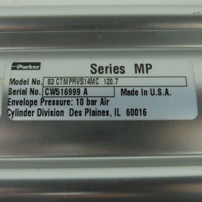 Parker 63 CTMPRVS14MC 120.7 Double Action Pneumatic Cylinder 120.7mm Stroke