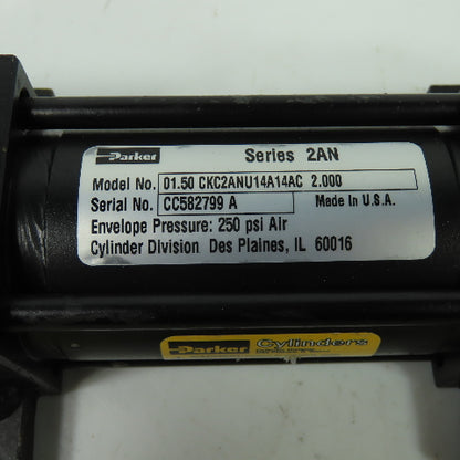 Parker 01.50 CKC2ANU14A14AC 2.000 Double End/Acting Hydraulic Cylinder 2" Stroke