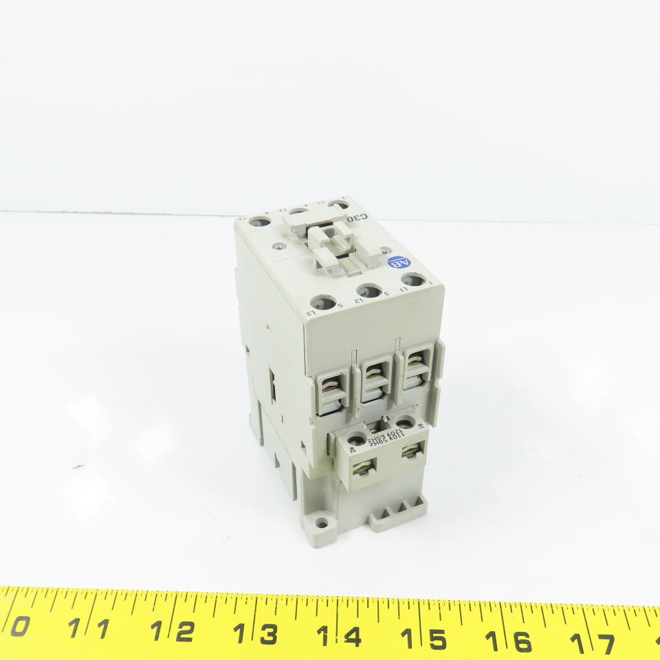 Allen Bradley 100-C30*00 Ser C 25HP C30 Contactor 600VAC Max 120V Coil