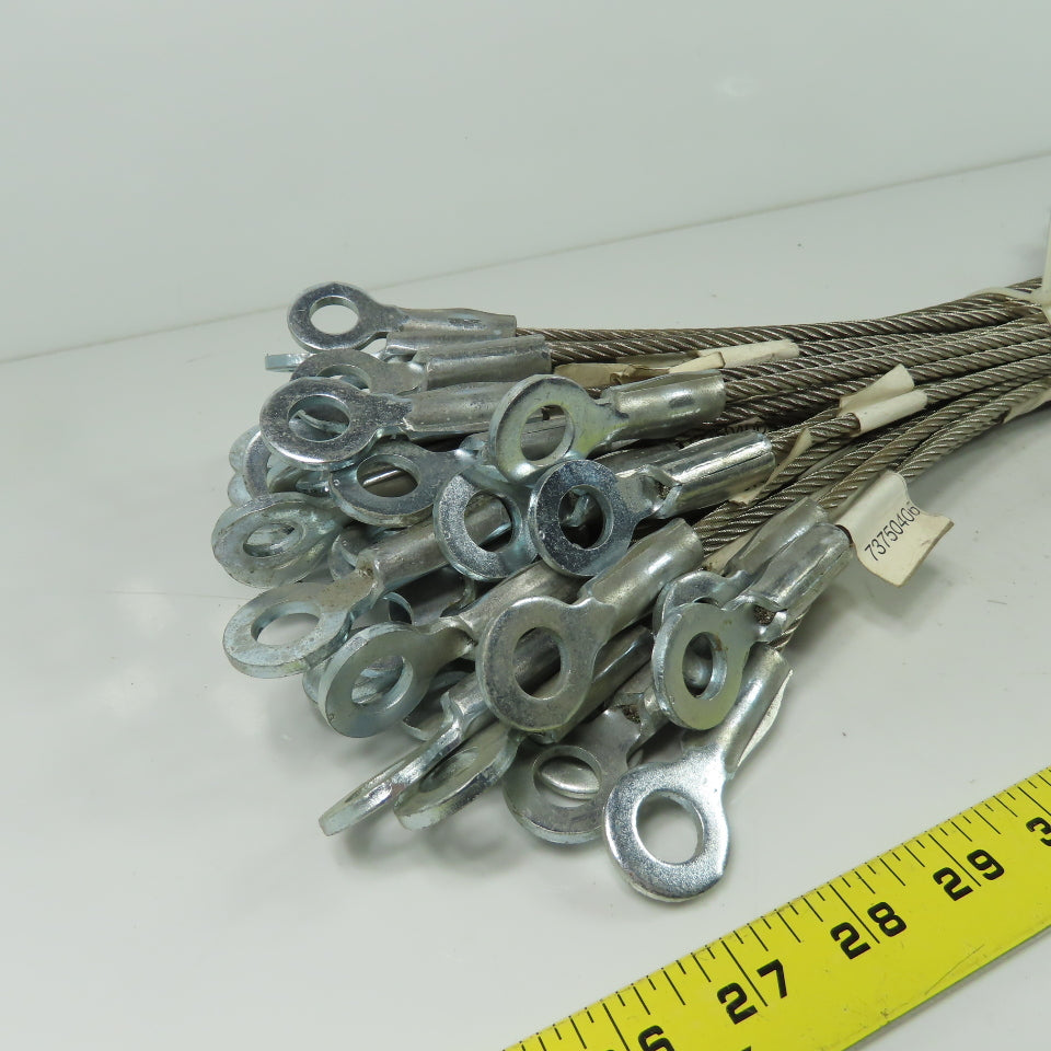 73750406 19" OAL Safety Cable Wire W/ Eye Ends Lot Of 50