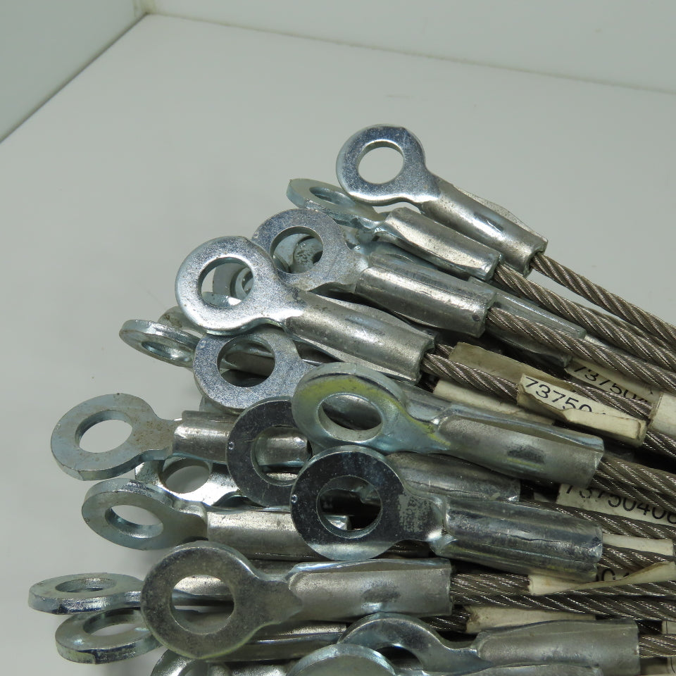 73750406 19" OAL Safety Cable Wire W/ Eye Ends Lot Of 50