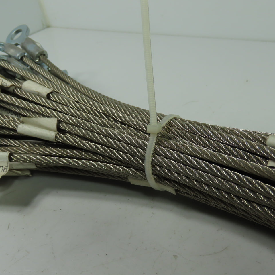 73750406 19" OAL Safety Cable Wire W/ Eye Ends Lot Of 50