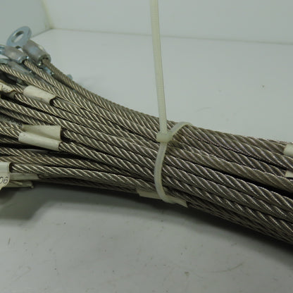 73750406 19" OAL Safety Cable Wire W/ Eye Ends Lot Of 50
