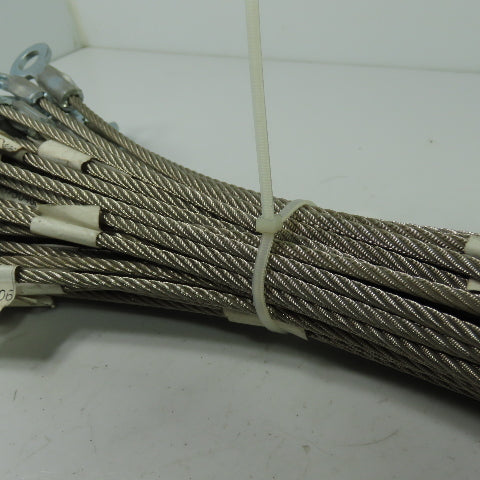 73750406 19" OAL Safety Cable Wire W/ Eye Ends Lot Of 50
