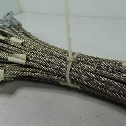 73750406 19" OAL Safety Cable Wire W/ Eye Ends Lot Of 50