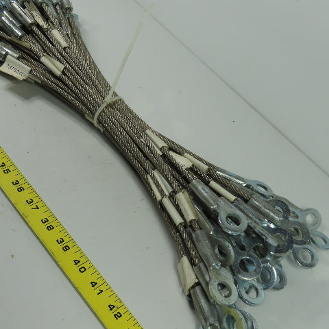 73750406 19" OAL Safety Cable Wire W/ Eye Ends Lot Of 50
