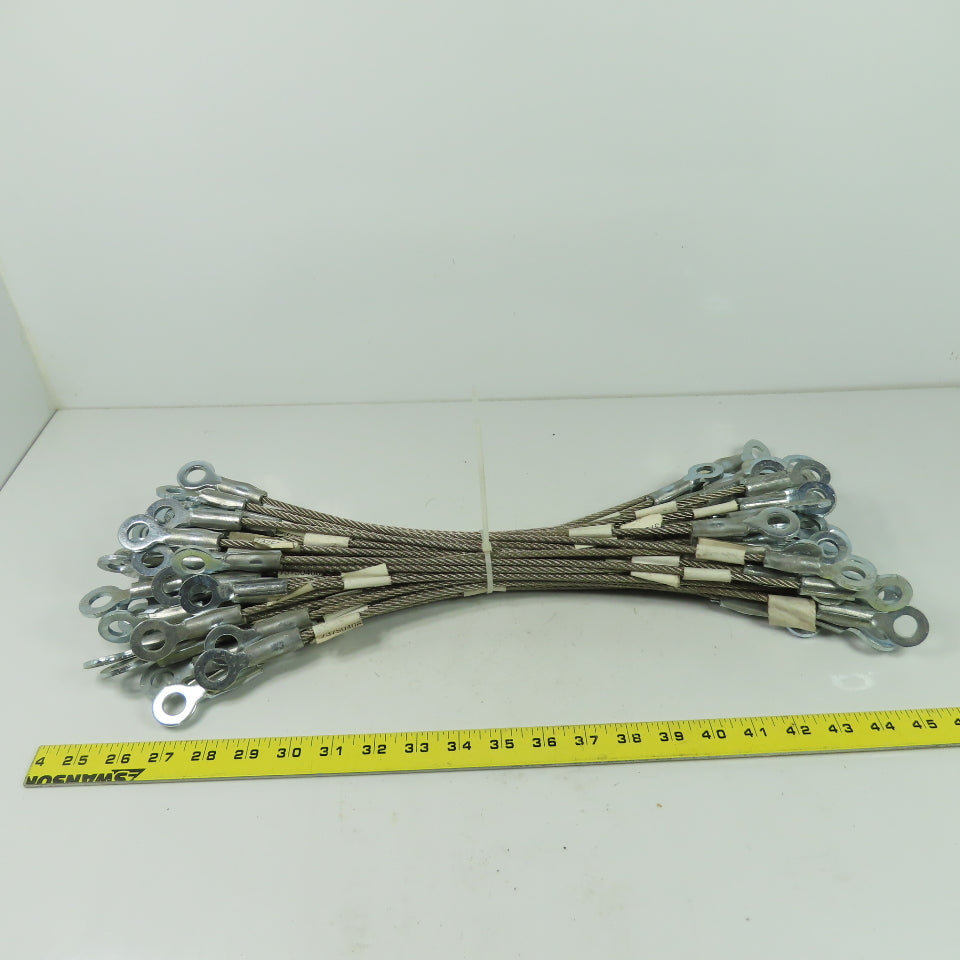 73750406 19" OAL Safety Cable Wire W/ Eye Ends Lot Of 50