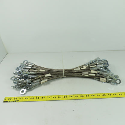 73750406 19" OAL Safety Cable Wire W/ Eye Ends Lot Of 50