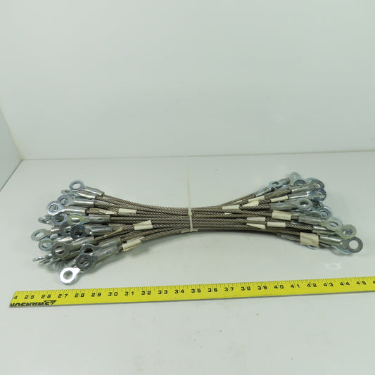 73750406 19" OAL Safety Cable Wire W/ Eye Ends Lot Of 50