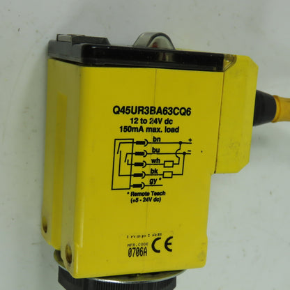 Banner Q45UR3BA63CQ6 Photoelectric Sensor 12-24VDC 150mA