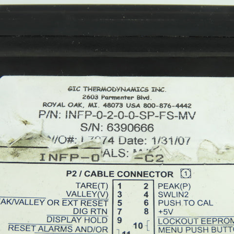 Newport INFP-0-2-0-0-SP-FS-MV Digital Process Panel Meter/Controller 6 Digit
