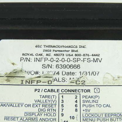 Newport INFP-0-2-0-0-SP-FS-MV Digital Process Panel Meter/Controller 6 Digit