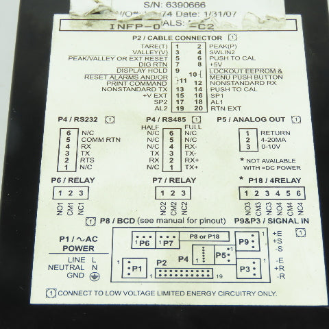 Newport INFP-0-2-0-0-SP-FS-MV Digital Process Panel Meter/Controller 6 Digit